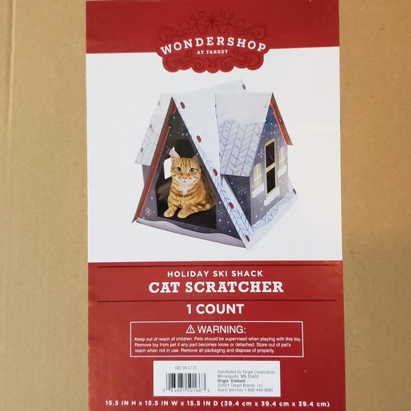 NEW! Cat Scratcher Holiday Ski Chalet Shack A-Frame House  - Wondershop - Picture 3 of 3